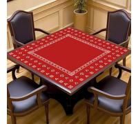 Hixingo Tappetino da Gioco per Mahjong e Giochi da Tavolo 80x80cm (Rosso)