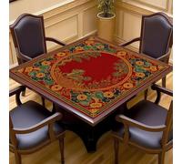 Hixingo Tappetino da Gioco per Mahjong Motivi in Stile Cinese (Drago,90x90cm)