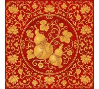 Hixingo Tappetino da Gioco per Mahjong Motivo a Zucca (Rossa,80x80cm)