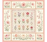 Hixingo Tappetino da Mahjong 80x80 cm Stampa floreale (Rosa)