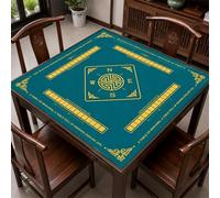 Hixingo Tappetino da Mahjong 80x80 cm, Stile Tappetino da Gioco Antiscivolo Grosso Silenzioso, Protettore di Tavolo con Fondo in Gomma, per Mahjong, Poker, Domino, Carte (Blu oceano)