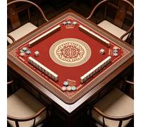 Hixingo Tappetino da Mahjong 80x80 cm, Tappetino da Gioco Antiscivolo Grosso Silenzioso, Protettore di Tavolo con Fondo in Gomma, per Mahjong, Poker, Domino, Carte (Rosso)