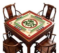 Hixingo Tappetino da Mahjong 80x80 cm, Tappetino da Gioco Antiscivolo Grosso Silenzioso, Protettore di Tavolo con Fondo in Gomma, per Mahjong, Poker, Domino, Carte (Rosso beige)