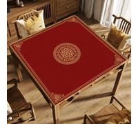 Hixingo Tappetino Mahjong con Totem Stile Cinese (Rosso,70x70cm)