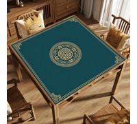 Hixingo Tappetino Mahjong con Totem Stile Cinese (Turchese,50x50cm)