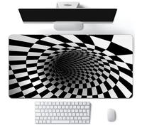 Hixingo Tappetino Mouse, Tappetino Mouse XXL/XL/L, 3D Illusioni Ottiche Tappetino Mouse Gaming con Base in Antiscivolo e Bordi Cuciti, Mouse Pad per Casa Ufficio (Nero,800x300x3mm)