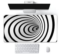 Hixingo Tappetino Mouse, Tappetino Mouse XXL/XL/L, 3D Illusioni Ottiche Tappetino Mouse Gaming con Base in Antiscivolo e Bordi Cuciti, Mouse Pad per Casa Ufficio (Vortice,900x400x3mm)