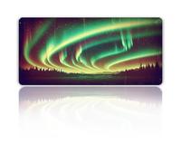 Hixingo Tappetino Mouse, Tappetino Mouse XXL/XL/L, 3D Paesaggio dell'aurora Tappetino Mouse Gaming con Base in Antiscivolo e Bordi Cuciti, Mouse Pad per Casa Ufficio (Giallo,600x300x3mm)