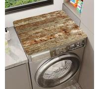 Hixingo Tappetino per Lavatrice Antiscivolo, Copri Lavatrice per Interno Motivo Legno 3D Tappetino Protezione Superiore per Asciugatrice per Frigorifero, Cucina, Bagni (Marrone Castagna,60x60cm)