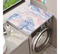 Hixingo Tappetino per Lavatrice Antiscivolo, Marmo 3D Copri Lavatrice per Interno Universale Tappetino Protezione Superiore per Asciugatrice per Frigorifero, Cucina, Bagni (Rosa blu,30x40cm)