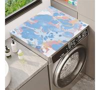 Hixingo Tappetino per Lavatrice Antiscivolo, Marmo 3D Copri Lavatrice per Interno Universale Tappetino Protezione Superiore per Asciugatrice per Frigorifero, Cucina, Bagni (Blu,30x40cm)