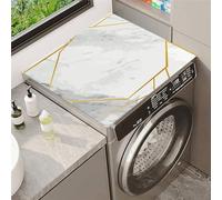 Hixingo Tappetino per Lavatrice Antiscivolo, Marmo 3D Copri Lavatrice per Interno Universale Tappetino Protezione Superiore per Asciugatrice per Frigorifero, Cucina, Bagni (Montatura oro,30x40cm)