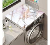 Hixingo Tappetino per Lavatrice Antiscivolo, Marmo 3D Copri Lavatrice per Interno Universale Tappetino Protezione Superiore per Asciugatrice per Frigorifero, Cucina, Bagni (Rosa chiaro,60x60cm)