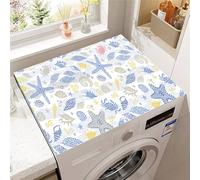 Hixingo Tappetino per Lavatrice Antiscivolo, Mondo Sottomarino 3D Copri Lavatrice per Interno Universale Tappetino Protezione Superiore per Asciugatrice per Frigorifero (Conchiglia,30x40cm)