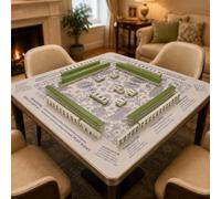 Hixingo Tappetino per Mahjong Americano 80X80cm con Borsa, Tappetino da Tavolo da Gioco in Gomma Antiscivolo e Riduzione del Rumore, con Motivo Barocco di Fiori e Animali (Pavone)