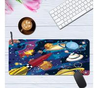 Hixingo Universo dei Cartoni Animati Tappetino Mouse, Tappetino Mouse XXL/XL/L, Tappetino Mouse Gaming con Base in Antiscivolo e Bordi Cuciti, Mouse Pad Ufficio,Casa (900 * 400 * 3mm,universo)