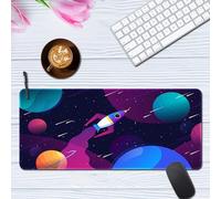 Hixingo Universo dei Cartoni Animati Tappetino Mouse, Tappetino Mouse XXL/XL/L, Tappetino Mouse Gaming con Base in Antiscivolo e Bordi Cuciti, Mouse Pad Ufficio,Casa (800 * 300 * 3mm,pianeta 2)