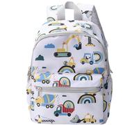 Hixingo Zaino per Bambini Piccoli e Elementari 4-10Anni, Zaino Scuola per Ragazze e Ragazzi in Stile Cartone Animato Leggero e Spazioso (Auto arcobaleno,23x12x29cm)
