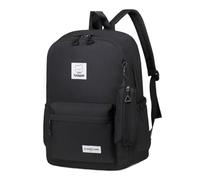 Hixingo Zaino Scuola, Zainetto per Scuola Superiore Università, Zaino Lavoro Zaino da Viaggio Zaino Capiente, Zaino per Scuole Escursionismo Campeggio (Nero,46x30x14cm)
