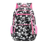 Hixingo Zaino Scuola, Zainetto per Scuola Superiore Università, Zaino Lavoro Zaino da Viaggio Zaino Capiente, Zaino per Scuole Escursionismo Campeggio (Nero,47x32x20cm)