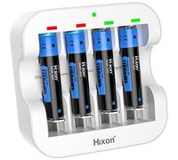 Hixon 1,5V Batteria Ricaricabile AAA, Batteria Ricaricabile AAA al Litio, 1100mWh Alta Potenza, 4 Pezzi Batteria con Caricatore