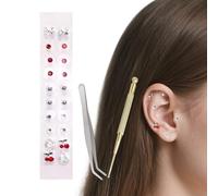 hixswnu Kit per agopuntura con Semi per Orecchie con 20 Semi Decorati, Design Confortevole, Include sonda e pinzette per Una Facile Applicazione, Ideale per la Terapia con digitopressione e Il benes