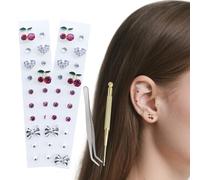 hixswnu Kit per agopuntura per Semi di Orecchie - Set di Facile Applicazione da 40 Pezzi per Uomini, Donne, Mamma e papà, Perfetto da Indossare Tutto Il Giorno