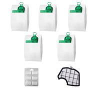 HIYOUNG Formato Piccolo 5 Pezzi Sacchetti Aspirapolvere per Vorwerk Folletto VK140 VK150 FP140 FP150，1 Filtro