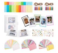 HIYQIN 8 in 1 - Kit di Accessori Fotografici 2x3 Compatibile con Fujifilm Instax Mini 12/11/9/8/7/99/40/50/EVO, Include Album/Cornici Magnetiche/Cornici Sospese/Adesivi