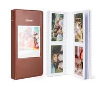 HIYQIN Album fotografico per Instax Wide Film 3,5 x 4,25, 64 tasche album fotografico con finestra per foto adatto per Fujifilm Instax Wide 400/300/210/200/Polaroid 600 i-Type, marrone
