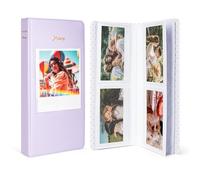 HIYQIN Album fotografico per Instax Wide Film 3,5 x 4,25, 64 tasche album fotografico con finestra per foto adatto per Fujifilm Instax Wide 400/300/210/200/Polaroid 600 i-Type, viola