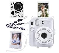 HIYQIN Custodia Glitterata con Portafoto adatta per Fujifilm Instax Mini 12, Custodia Trasparente Migliorata con Accessori per Fotocamera Istantanea Instax Mini 12 - Bianco Glitterato