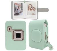 HIYQIN Custodia per Instax Mini Liplay Plus, custodia protettiva in pelle sintetica compatibile con la fotocamera Fuji Mini Liplay Plus, con album fotografico e tracolla regolabile - Verde