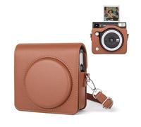 HIYQIN Custodia Protettiva Compatibile con Fotocamera Istantanea Fujifilm Instax Square SQ40, Custodia in pelle per fotocamera Instax Sq40 - Marrone Classico