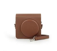 HIYQIN - Custodia protettiva per fotocamera istantanea Fujifilm Instax Square SQ40, in pelle PU, vintage, con tracolla regolabile, marrone classico