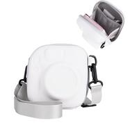 HIYQIN Custodia rigida in EVA ampiamente compatibile con Fujifilm Instax Mini 12/11/9/8/99/40, custodia protettiva per fotocamera istantanea con cinturino regolabile, colore bianco gelsomino