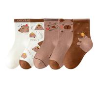 HiyyFloy 5 Paia di Calzini Carini a Forma di Capibara per Bambini, Divertenti Calzini a Forma di Animali, Calzini in Cotone, Calzini novità per Ragazzi E Ragazze
