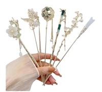 HiyyFloy 6 Pezzi Eleganti Bastoncini per Cinesi Forcine per Fiori Bastoncini per Forcine Floreali Tradizionali Acconciatura Accessorio per Forcina per