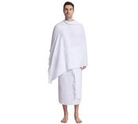HiyyFloy Abbigliamento Pellegrinaggio per Uomo Musulmano 2 Pezzi Costumi di Culto Islamico per Preghiera del Ramadan Kurta per Gli Uomini Abiti Islamici a Maniche Lunghe