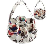 HiyyFloy Borsa per Conservazione delle Uova in Tela a 7 Tasche Cestino per Raccolta delle Uova Portatile Borsa per Uova Fresche Borse Portauova Forniture per Casalinga