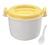 HiyyFloy Cuociriso per Microonde Piccolo Fornello di Riso Sicuro Mini Viaggio con Manico Pentole per Microonde Portatili per Casa 1800ml