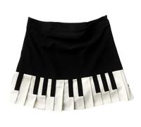 HiyyFloy Gonna Corta Primaverile Nera E Bianca con Giunture Y2k, Design Sottile Harajuku, Minigonna in Stile Coreano Chic, Gonna Pianoforte