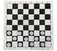 HiyyFloy Set Bozza 1 Set Gioco Dama Gioco Tavolo in Plastica Chips Gioco in Bianco E Nero Gioco Tavolo Viaggio Set Gioco Tavolo per Dama