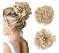 HIZEMLK Chignon disordinato, scrunchies per capelli disordinati, da donna, mossi e ricci, chignon, extension per capelli sintetici, spessi e arruffati, biondo scuro