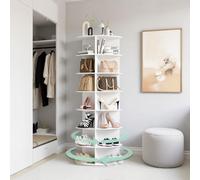 HIZH Scarpiera girevole a 360°, organizzazione hack scarpe a 7 livelli, può contenere 21 paia di scarpe,etagere scarpa salvaspazio grande capacità di stoccaggio,63"H X23.6"D,Bianco