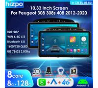 Hizpo 10.33 "Bluetooth Autoradio Carplay Schermo per Peugeot 408 308 308SW Android 13 Lettore Multimediale GPS Navi 4G RDS Stereo FM