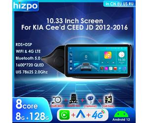 Hizpo 10.33 "Radio per auto Lettore multimediale per Kia Ceed Cee'd 2 JD 2012-2016 Android 13 Wireless Carplay Navi GPS Unità principale stereo