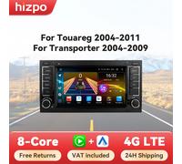 Hizpo 2 din Android 13 Autoradio per Volkswagen VW Touareg Multivan T5 Trasporte 2004-2009 Carplay Multimedia GPS Autoradio RDS P1 (1GB 32GB)