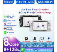 Hizpo 2 Din Android 14 Autoradio per FORD/Focus/S-MAX/Mondeo/C-MAX/Galaxy Car Lettore multimediale Video GPS USB DVR Camera FM WIFI