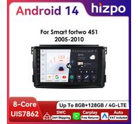 Hizpo 2Din 9 pollici Android13 autoradio per Smart Fortwo 451 2005 - 2010 UI7862 Multimedia GPS Navi DSP RDS 4G BT CarPlay SWC S1 (8Core 3G 32G)